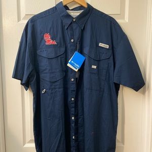 Blue Columbia Ole Miss shirt Size LG